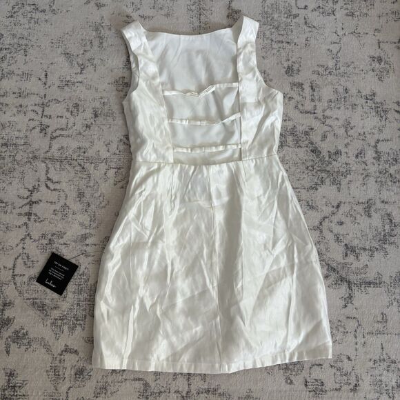 Lulus Sophisticated Selection White Sleeveless Backless Mini Dress Size Medium - Picture 4 of 11